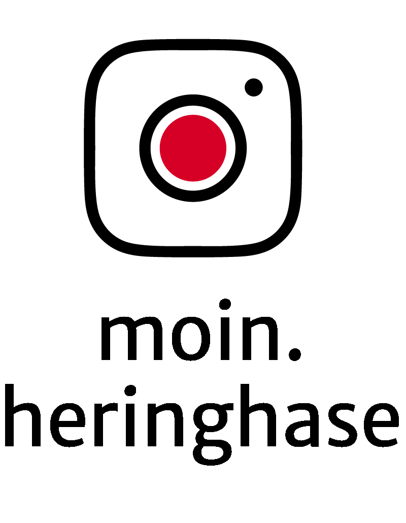Instagram-Icon und darunter steht der Account-Name "moin.heringhase"